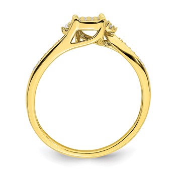 10k Yellow Gold Diamond Cluster Engagement Ring — alternate view