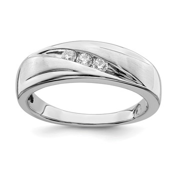 14k White Gold Men's Diamond Bridal Band-Mtg Only-NO Dias