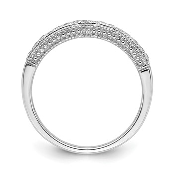 14k White Gold 1/5 carat Diamond Complete Wedding Band — alternate view