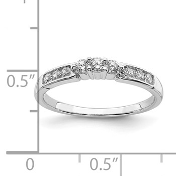 14k White Gold 1/4 carat Lab Grown Diamond VS/SI+ G+ Complete Round Size 5 Wedding Band — alternate view