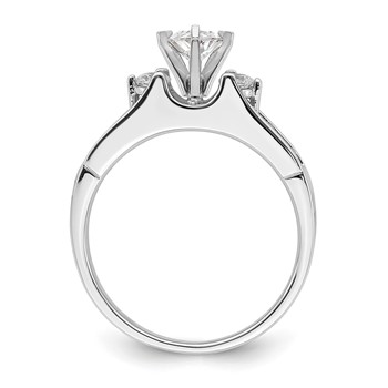 14k White Gold 5/8 carat Lab Grown Diamond VS/SI+ G+ Complete Round Size 5 Engagement Ring — alternate view