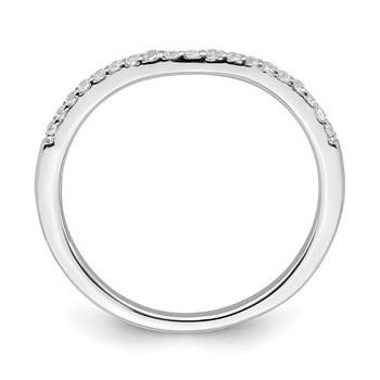 14k White Gold 1/6 carat Diamond Contoured Complete Wedding Band — alternate view