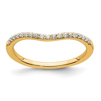 14k Yellow Gold Contoured Diamond Band