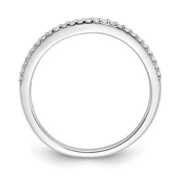 14k White Gold 1/8 carat Diamond Contoured Complete Wedding Band — alternate view