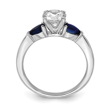 14k White Gold Sapphire Semi-mount Engagement Ring — alternate view