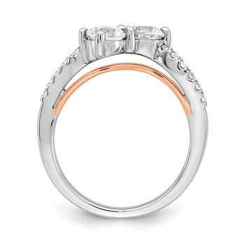 14k White Gold Semi-mount Two-stone Diamond Engagement Ring — alternate view