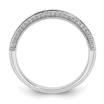 14K White Gold 1/5 carat Diamond Complete Wedding Band — alternate view