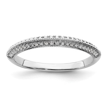 14K White Gold 1/5 carat Diamond Complete Wedding Band