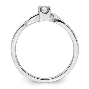 First Promise 14k White Gold 1/15 carat Lab Grown Diamond VS/SI+ G+ Complete Petite Engagement Ring — alternate view