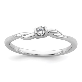 First Promise 14k White Gold 1/15 carat Lab Grown Diamond VS/SI+ G+ Complete Petite Engagement Ring