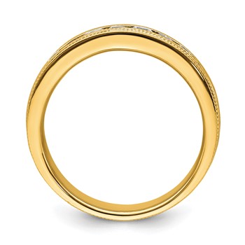 14k YG  Polish & Satin Mens Ring Mounting Only — alternate view