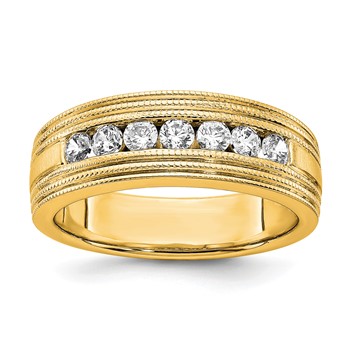 14k YG  Polish & Satin Mens Ring Mounting Only