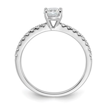 14k White Gold Semi-mount Diamond Round Center Engagement Ring — alternate view