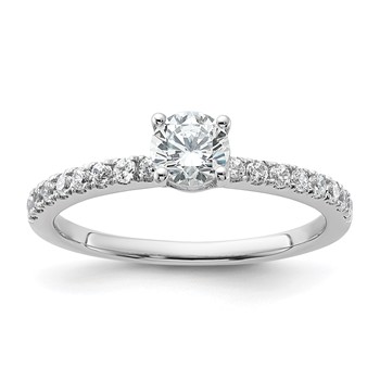 14k White Gold Semi-mount Diamond Round Center Engagement Ring