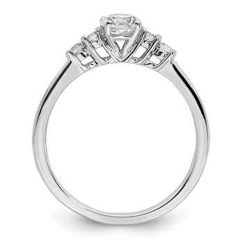 10k White Gold 1/2 carat Lab Grown Diamond VS/SI+ G+ Complete Petite Engagement Ring — alternate view
