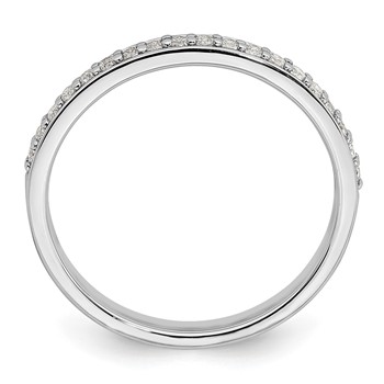 14k White Gold 1/5 carat Lab Grown Diamond VS/SI+ G+ Complete Wedding Band — alternate view