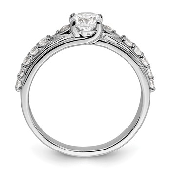 10k White Gold 3/4 carat Lab Grown Diamond VS/SI+ G+ Complete Petite Engagement Ring — alternate view