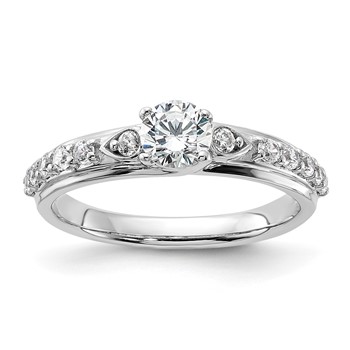10k White Gold 3/4 carat Lab Grown Diamond VS/SI+ G+ Complete Petite Engagement Ring