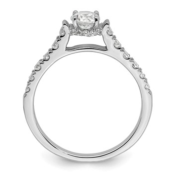 14k White Gold 7/8 carat Lab Grown Diamond VS/SI+ G+ Complete Petite Engagement Ring — alternate view