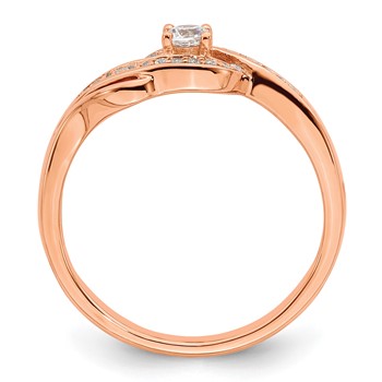 14k Rose Gold 1/5 carat Lab Grown Diamond VS/SI+ G+ Complete Petite Engagement Ring — alternate view
