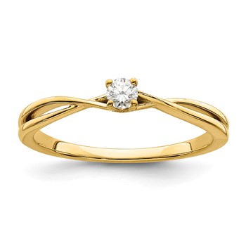 First Promise 14k Criss-Cross 1/8 carat Round Diamond Complete Promise/Engagement Ring