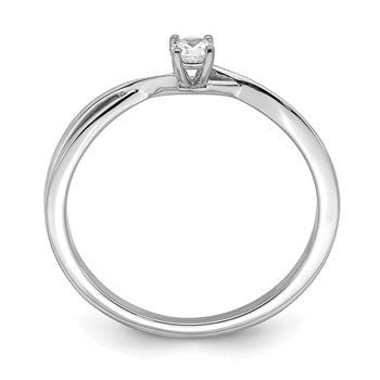 14k White Diamond Promise Ring — alternate view