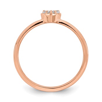 First Promise 14k Rose Gold Heart 1/8 carat Round Diamond Complete Promise/Engagement Ring — alternate view