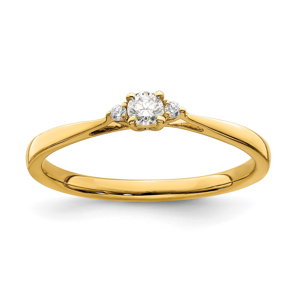 14k 1/8ct Lab Grown Diamond VS/SI+ G+ Comp Petite Eng Ring