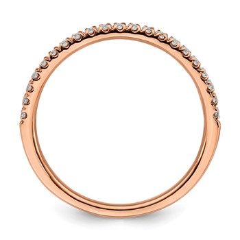 14k Rose Gold 1/4 carat Lab Grown Diamond VS/SI+ G+ Complete Wedding Band — alternate view