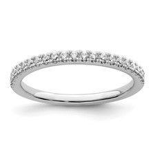Image of 14k White Gold 1/4 carat Lab Grown Diamond VS/SI+ G+ Complete Size 5 Wedding Band