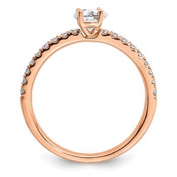 14k Rose Gold 1/2 carat Lab Grown Diamond VS/SI+ G+ Complete Round Engagement Ring — alternate view
