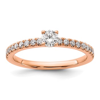 14k Rose Gold 1/2 carat Lab Grown Diamond VS/SI+ G+ Complete Round Engagement Ring