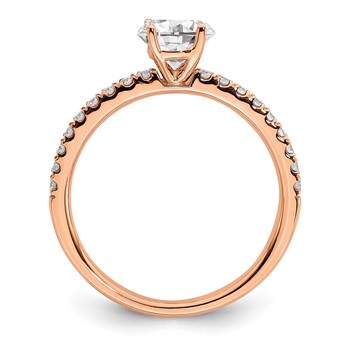 14k Rose Gold 3/4 carat Lab Grown Diamond VS/SI+ G+ Semi Mount Round Size 5 Engagement Ring — alternate view