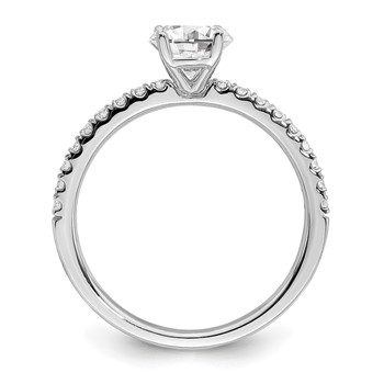 14k White Gold 3/4 carat Lab Grown Diamond VS/SI+ G+ Semi Mount Round Size 5 Engagement Ring — alternate view