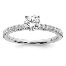 Image of 14k White Gold 1/2 carat Lab Grown Diamond VS/SI+ G+ Complete Round Size 5 Engagement Ring
