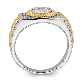 IBGoodman 10k Two-Tone 1/3 carat Lab Grown Diamond VS/SI+ G+ Complete Men's Ring — alternate view