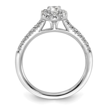 14k White Gold 1/2 carat Lab Grown Diamond VS/SI+ G+ Round Complete Halo Engagement Ring — alternate view
