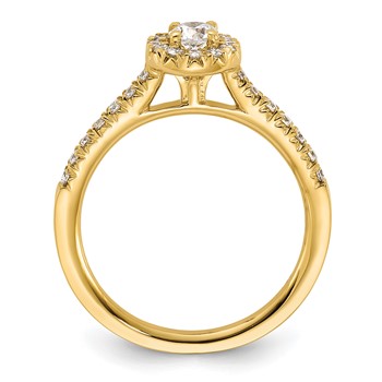 14k 1/2 carat Lab Grown Diamond VS/SI+ G+ Round Complete Halo Engagement Ring — alternate view