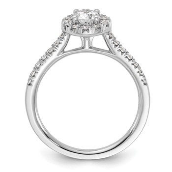 14k White Gold 3/4 carat Lab Grown Diamond VS/SI+ G+ Round Complete Halo Engagement Ring — alternate view