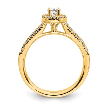 14k 3/4 carat Lab Grown Diamond VS/SI+ G+ Round Complete Halo Engagement Ring — alternate view