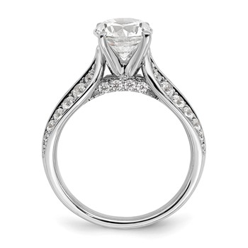 14k White Gold 5/8 carat Lab Grown Diamond VS/SI+ G+ 1 1/2 carat Center Round Semi Mount Shared Prong Engagement Ring — alternate view