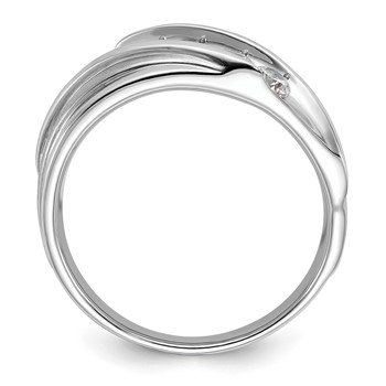 IBGoodman 10k White Gold 3/4 carat Lab Grown Diamond VS/SI+ G+ Five Stone Complete Men's Ring — alternate view