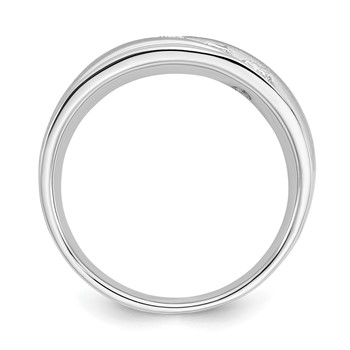 IBGoodman 14k 5/8 carat White Gold Lab Grown Diamond VS/SI+ G+ Three Stone Complete Men's Ring — alternate view