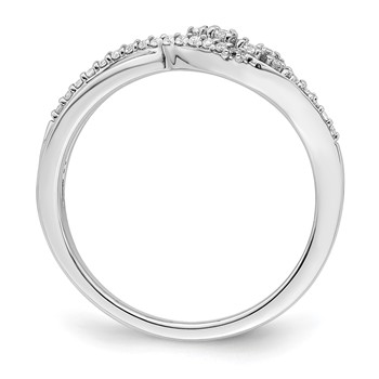 14k White Gold Polished Fancy Florina Wave 1/6 carat Diamond Ring — alternate view