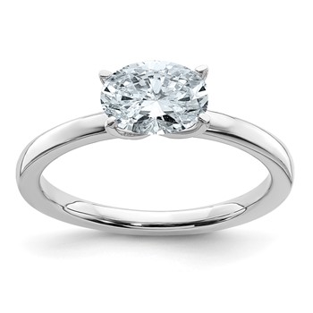 14kw 1.5ct. 8x6mm East West Oval Solitaire Ring Mounting