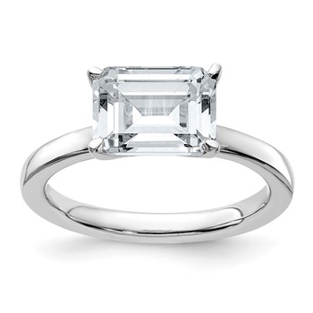 14kw 2.6ct. 9x7mm East West Emerald Solitaire Ring Mounting