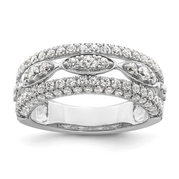 14k White Gold 1 1/5 carat Lab Grown Diamond VS/SI+ G+ Complete Fashion Ring