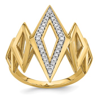 14k Polished 1/5 carat Diamond Fancy Geometric Ring