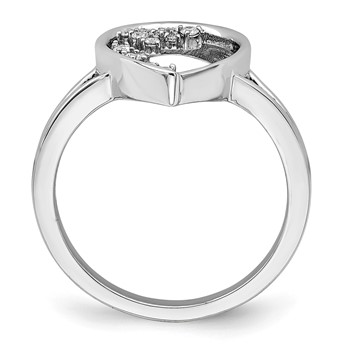 14k White Gold Polished 1/8 carat Diamond Teardrop Ring — alternate view