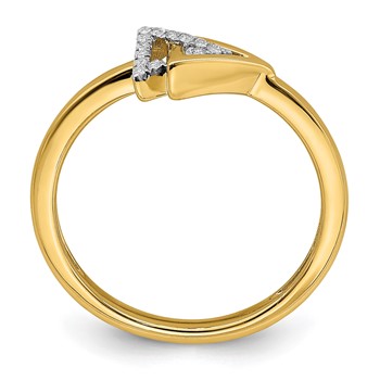 14k Polished 1/20 carat Diamond Double Triangle Ring — alternate view